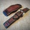 Leather watch cuff strap